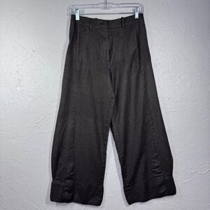 Massimo Dutti Women Size 28" waist cropped dark brown wool pants Academia